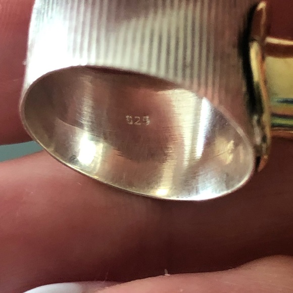 New  7 1/2 Ring Genuine lace agate &sterling - Picture 2 of 2